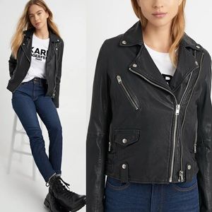 SOLD Karl Lagerfeld TUMBLE LEATHER MOTO JACKET